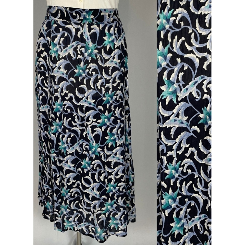 VTG Dark Floral Maxi Skirt XL Anthony Richards Cottagecore Boho Whimsygoth Y2K